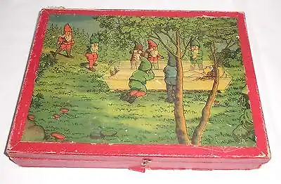 Altes Würfel Puzzle "Märchen" im Originalkarton um 1930 (111906)