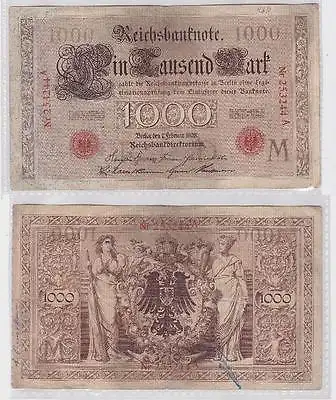 1000 Mark Banknote Kaiserreich Deutsches Reich 7.02.1908 (117575)