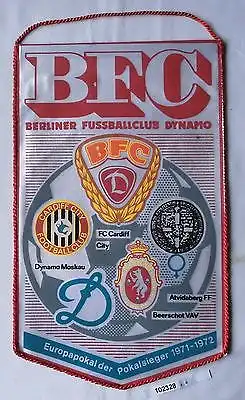 DDR Wimpel Berliner Fussballclub BFC Dynamo Pokalsiegerwettb. 1971-1972 (102328)