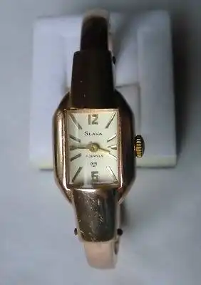 Schöne Damen Armbanduhr Marke Slava mit Klammer Metallarmband  (117136)