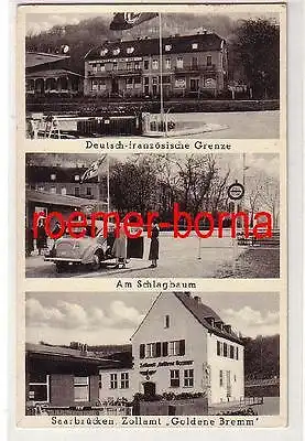 80358 Mehrbild Ak Saarbrücken Zollamt, Dt.-franz. Grenze, Schlagbaum 1939