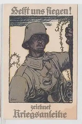 68318 Propaganda Ak "Helft uns siegen" zeichnet Kriegsanleihe 1917