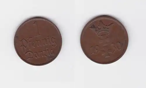 1 Pfennig Kupfer Münze Danzig 1930 Jäger D 2 (122151)