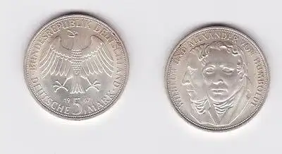 5 Mark Silber Münze Deutschland Gebrüder Humboldt 1967 F (123072)