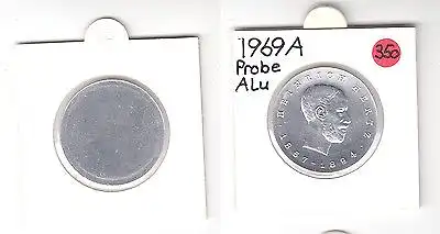 DDR Gedenk Münzen 5 Mark einseitige Alu Probe, Heinrich Hertz 1969 (119441)
