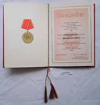 DDR Urkunde Medaille für 20 Jahre treue Dienste Ministerium des Innern (111114)