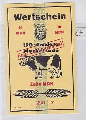 10 Mark Banknote DDR LPG Geld Mechelroda "Frieden" (119202)