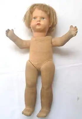 Seltene alte Kloetzer Puppe Sonneberg Groesse 28 cm