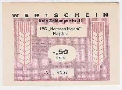 50 Pfennig Banknote DDR LPG Geld Magdala "Hermann Matern" (116375)