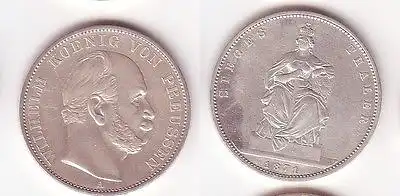 Schöne Silber Münze 1 Siegestaler Preussen 1871 vz (105151)