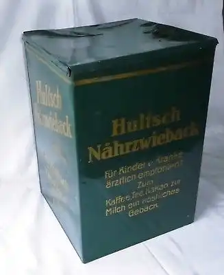 Große alte Blechdose "Hultsch Nährzwieback" Zwieback Reklame um 1930 (117734)
