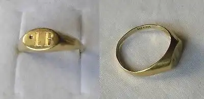 Eleganter hübscher Damenring Ring 333er Gold Siegelring Initialen EB (107510)