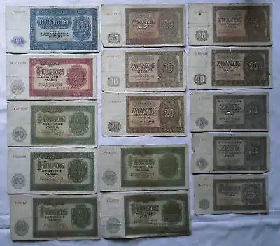15 Banknoten Deutsche Notenbank DDR 1948-1955 (116763)