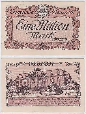 1 Million Mark Banknote Gemeinde Benrath 15.8.1923 (122109)