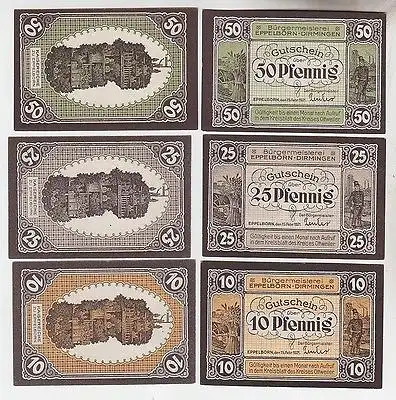 6 Banknoten Notgeld Eppelborn Dirmingen 1921 (113508)