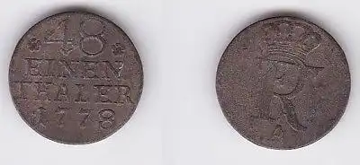 1/48 Taler Silber Münze Preussen Friedrich II 1778 A (122726)