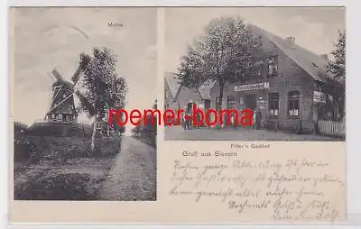 86174 Mehrbild Ak Gruß aus Sievern Windmühle und Fitters Gasthof 1909