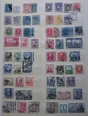 Kleine alte Briefmarken Sammlung Spanien mit etwa 200 Marken ab 1870 (118681)