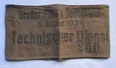 Rarität Armbinde Technischer Dienst Großer Preis von Deutschland 1937 (103219)