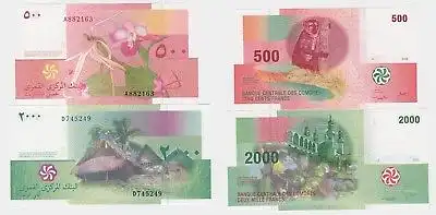 500 2000 Francs Banknote Komoren 2006 kassenfrisch (123718)