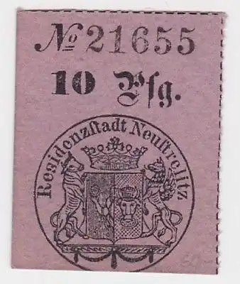 10 Pfennig Banknote Notgeld Residenzstadt Neustrelitz um 1920 (123719)