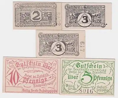 5 Banknoten Hauptkassenverwaltung Bethel bei Bielefeld um 1920 (123750)