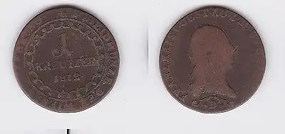 1 Kreuzer Kupfer Münze Österreich Wiener Währung 1812 B (117686)