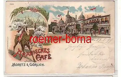 17242 Ak Lithografie Düsseldorf Arabisches Café von Moritz & Görlich 1899