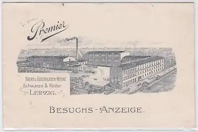 87611 Ak Leipzig Besuchs-Anzeige Kakao- u. Schokoladen-Werke Schwarze&Röder 1909