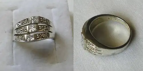 Eleganter 925er Sterling Silber Ring mit aufwendiger Stein Verzierung (108764)