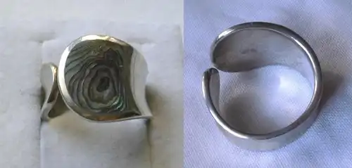 Extraordinärer 925er Sterling Silber Ring mit türkis schimmerndem Stein (115253)