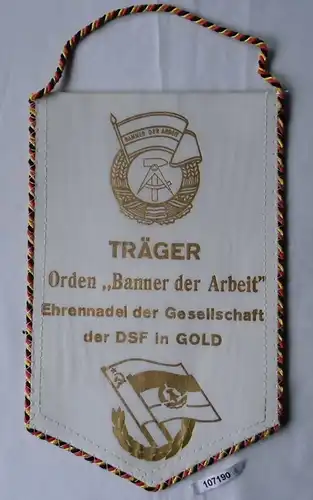 DDR Wimpel Bergbaubetrieb DSF Reust Träger Orden "Banner der Arbeit" (107190)