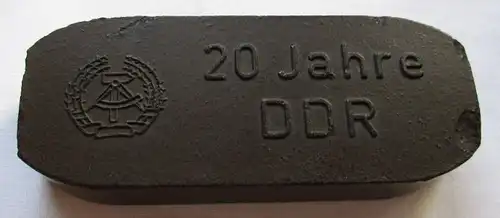 DDR Sammler Brikett "Rekord" Messemännchen 20 Jahre DDR (109093)