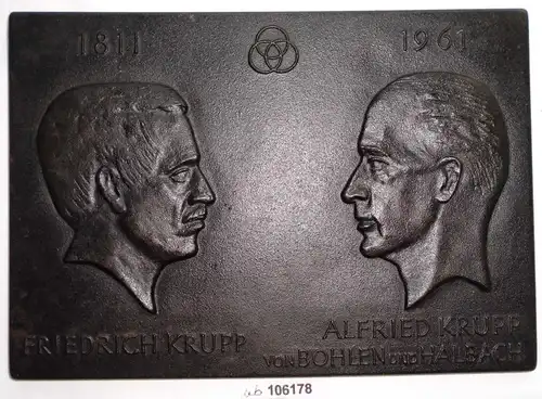 Eisen Guss Plakette Friedrich & Alfried Krupp von Bohlen und Halbach (104791)