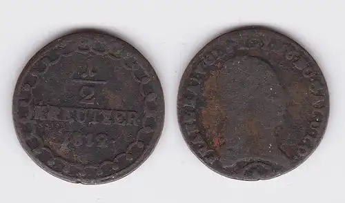 1/2 Kreuzer Kupfer Münze Österreich 1812 (114375)