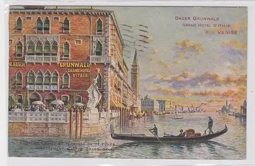 71361 AK Bauer Grünwald Grand Hotel D'Italie Venise, Kanal Grande Venedig 1925