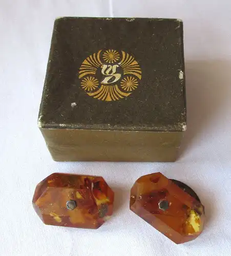 Schöne alte Bernstein Manschettenknöpfe, Amber Beads 10 Gramm (112745)