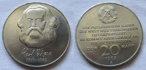 DDR Gedenk Münze 20 Mark Karl Marx 1983 (124598)