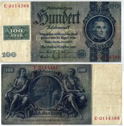 100 Mark Banknote DDR Deutsche Notenbank 1948 Kuponausgabe Ro.Nr.338 (105755)