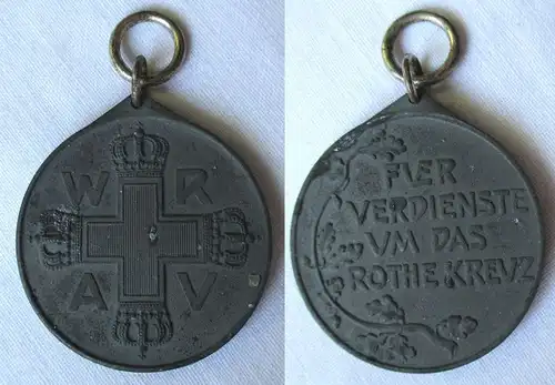 Preussen Rote Kreuz Medaille 3.Klasse 1898 in Feinzink am Band (114953)
