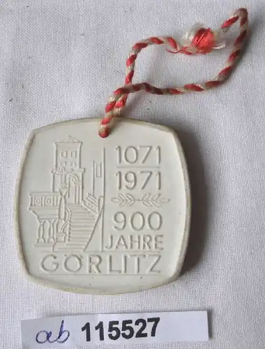 DDR Porzellan Medaille 900 Jahre Görlitz 1071-1971 (115527)