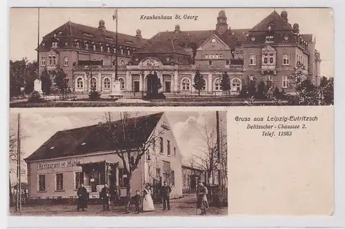 88581 Mehrbild Ak Gruß aus Leipzig Eutritzsch Delitzscher Chaussee 2, 1916