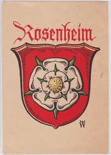 90178 AK Wappen der Stadt Rosenheim (Oberbayern) um 1920