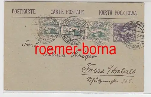 18052 Ganzsachen Postkarte Königshütte Oberschlesien 1920
