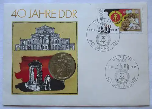 107473 Numisbrief 40 Jahre DDR mit 10 Mark Münze DDR von 1989