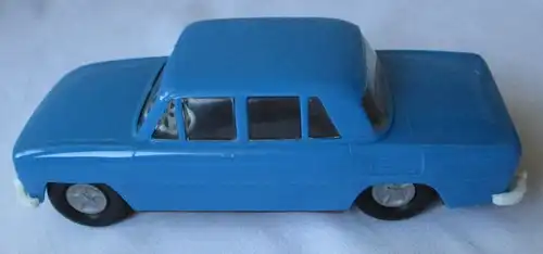 DDR Spielzeug Auto Marke Skoda blaue Plastik mit Schwungrad (108317)