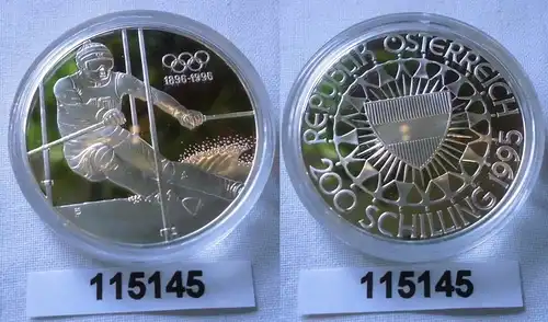200  Silber Münze Österreich Olympiade 1996 Atlanta 1995 (115145)