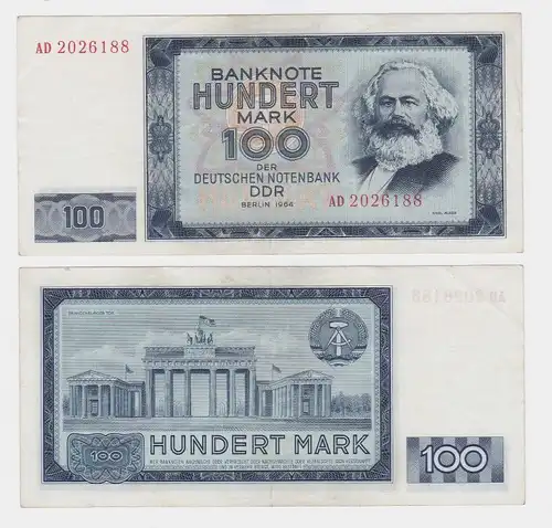 100 Mark Banknote DDR Deutsche Notenbank 1964 II bis III (105325)