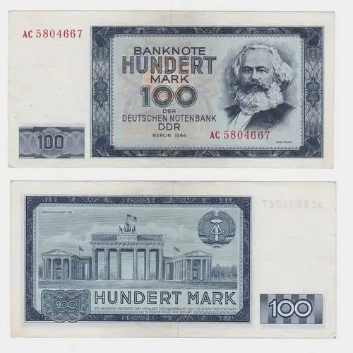 100 Mark Banknote DDR Deutsche Notenbank 1964 II bis III (105590)