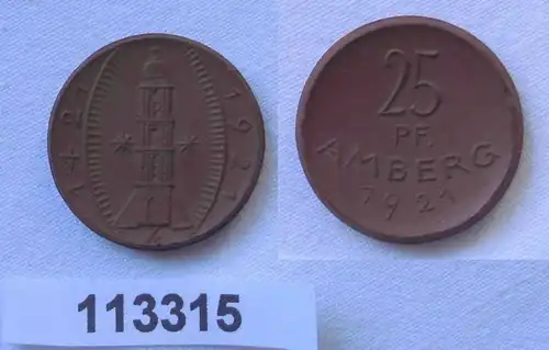 25 Pfennig Notgeld Münze Amberg Meißner Porzellan 1921 (113315)